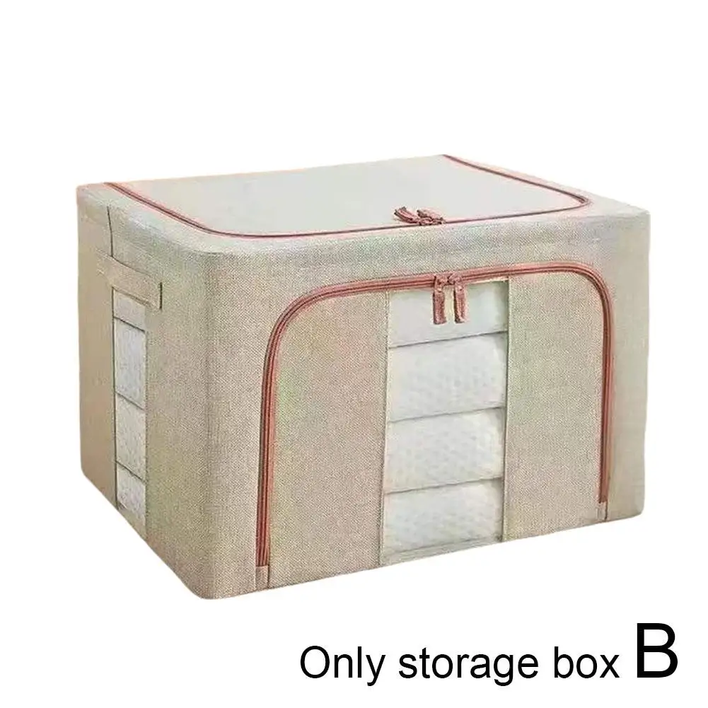 Visible Large Capacity Storage Box Portable Household Foldable Organizer Clothes Zipper Handles Container Dustproof With N1I9