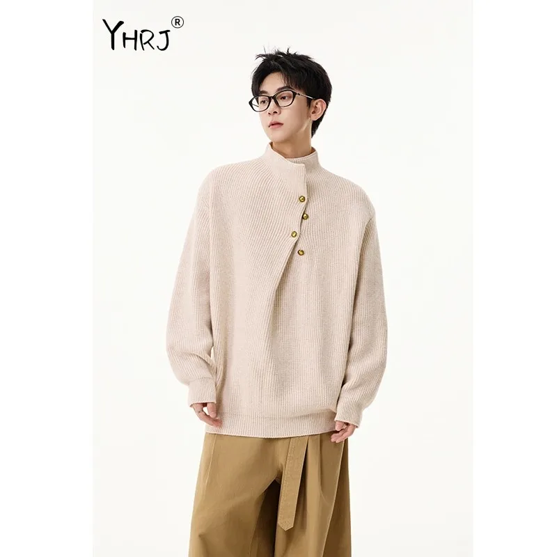 

Fur Collar Pullovers Eigener Text Mens Rivet Detail Punk Rock Alternative Urban City Youth Style Slim Fitted Autumn Winter Cool