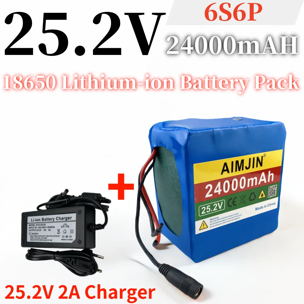 

25.2V 24Ah 18650 6S6P battery pack,suitable for various electronic devices,children's electric vehicle lithium battery pack BMS