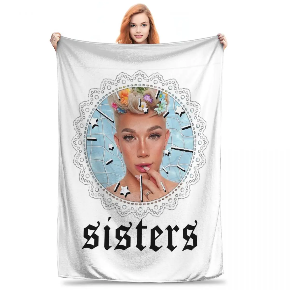 James Charles Sisters Blankets Fleece Breathable Sofa Throw Blankets For Home Bedroom Travel Throws Bedspread Quilt