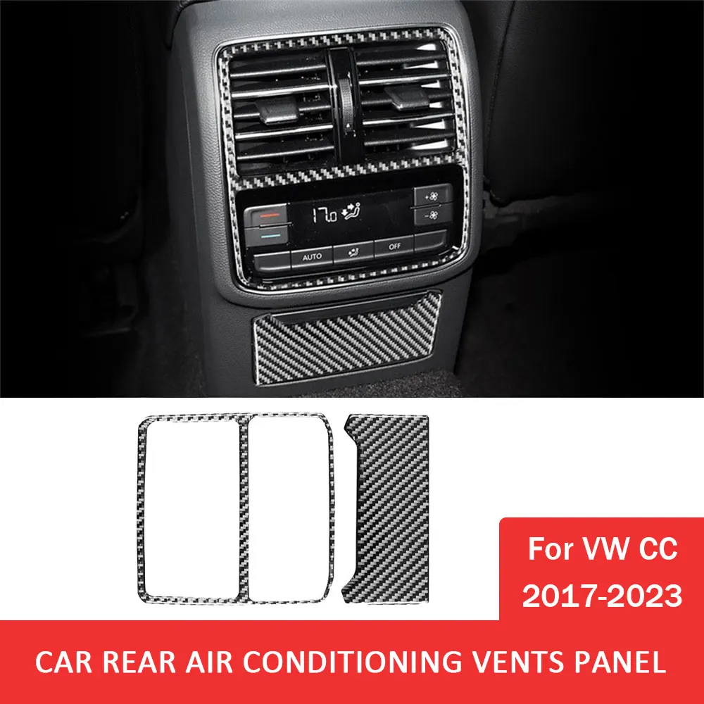 

Car Rear Air Conditioning Air Outlet Panel Trim Sticker for Volkswagen VW CC 2017-2023 Carbon Fiber Auto Interior Accessories