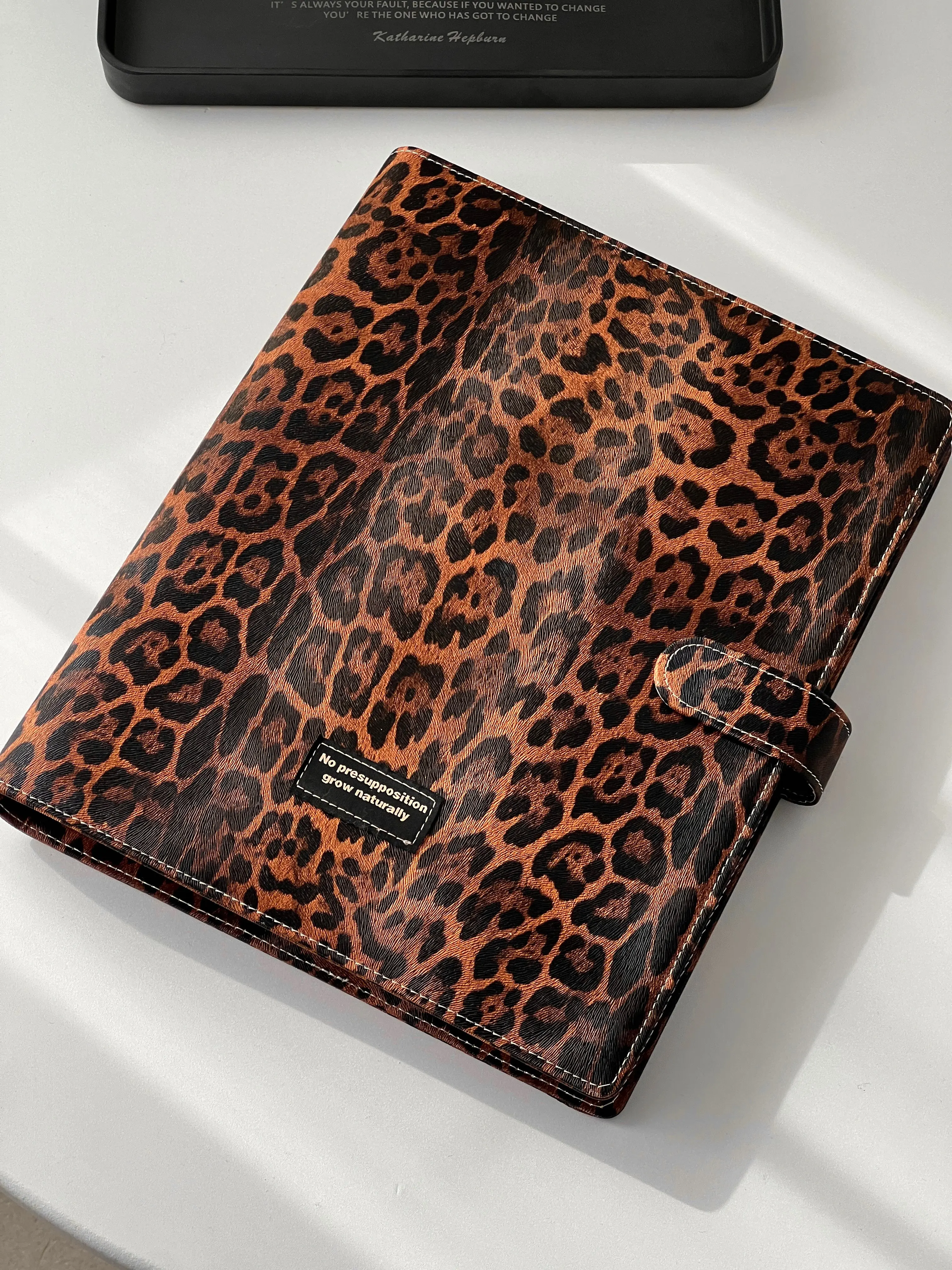 Leopardenmuster Leder A4/A5 Fotoalbum, Kpop Fotokarten-Sammelmappe für 3 Zoll Polaroid Instax Mini Fotos Aufbewahrung