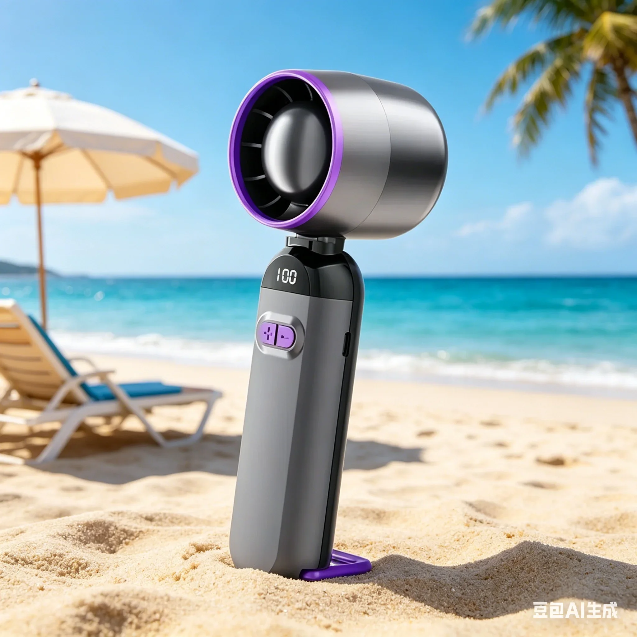 Handheld Turbo Fan USB Rechargeable High-Speed Folding Fan Portable Electric Fan for Camping Hiking Outdoor Activities