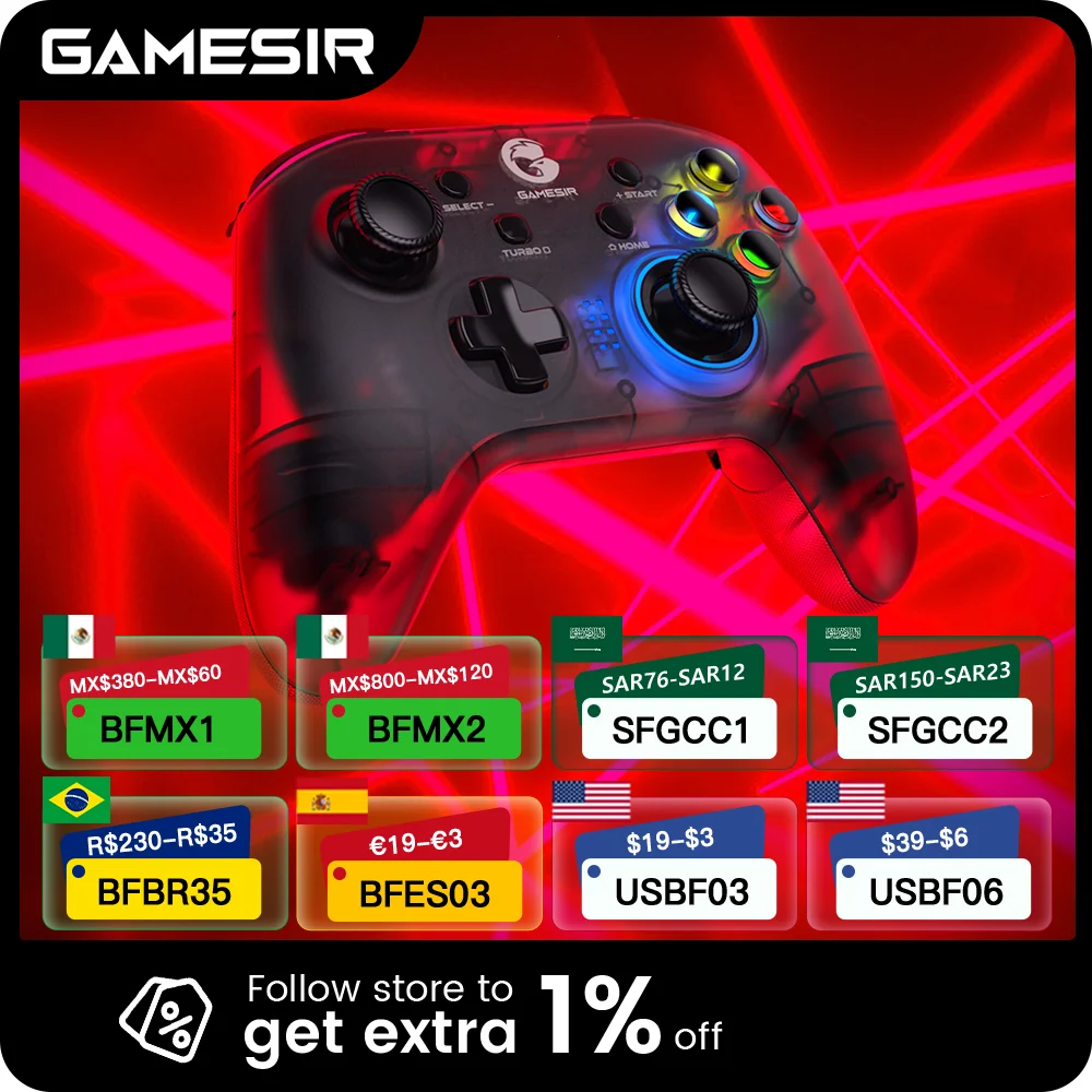 GameSir T4 Pro 2.4G Wireless PC Joysitck Nintendo Switch Game Controller with 6-axis Gyro Bluetooth Android Cellphone Gamepad