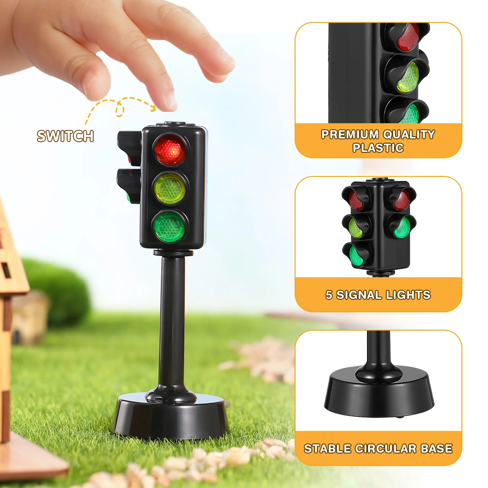 

Traffic Light Kids Plaything Safety Model Toy Educational Signal Baby Road Set Playing