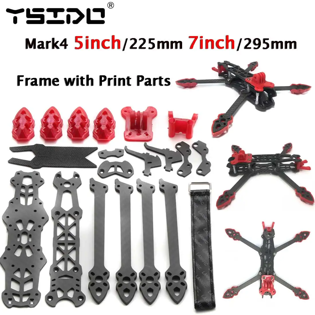 Mark4 5inch/225mm 7inch/295mm with 5mm Arm Quadcopter Frame 3K Carbon Fiber 5\