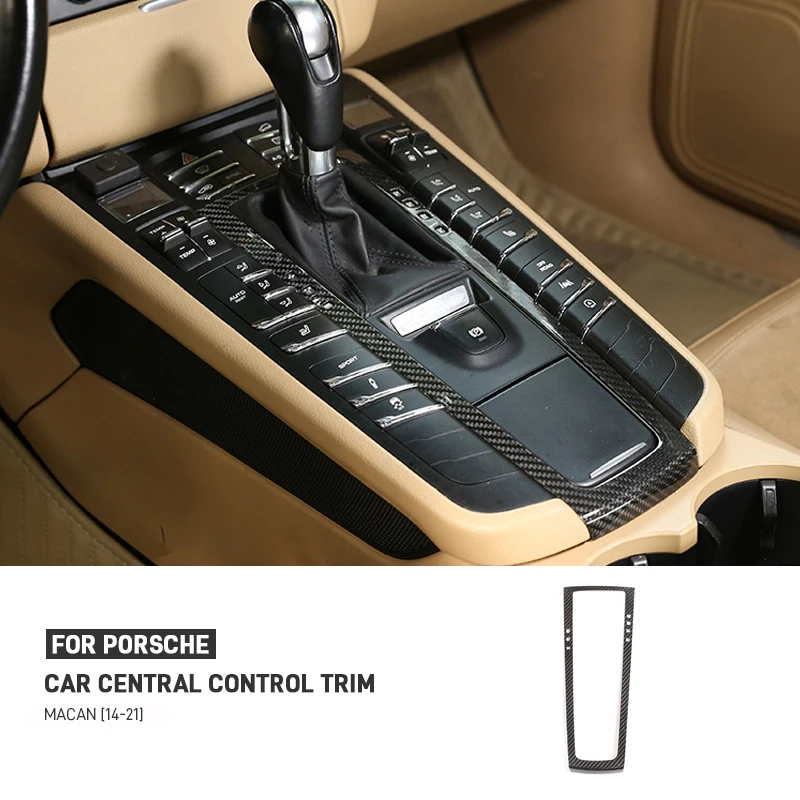 

For Porsche MACAN 2014-2021 Real Dry Carbon Fiber Car Central Console Gear Shift Frame Cover Panel Trim Decoration Accessories
