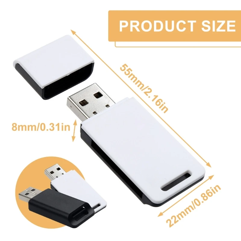 Двухслотовый USB-адаптер 20CB с быстрой передачей данных и компактным дизайном Портативное устройство чтения карт USB 2.0 для