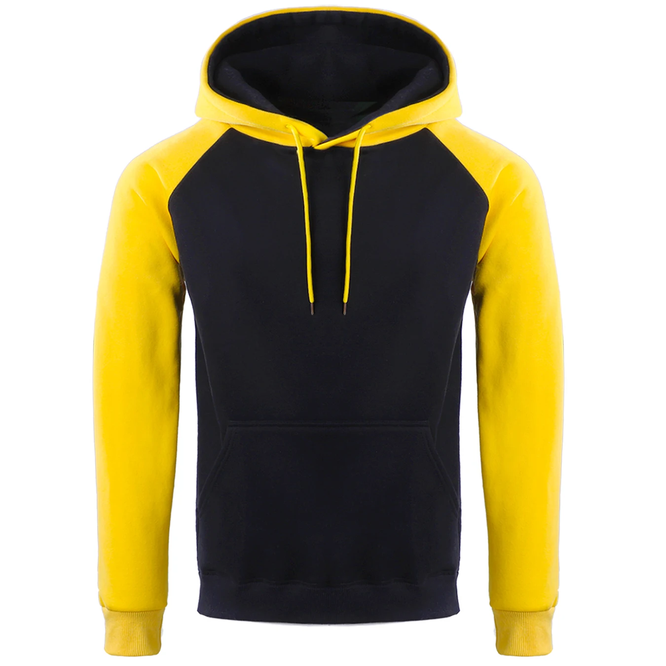 Red Black Raglan Splicing Hoodie Men Loose Oversized Clothing Autumn Warmth Fleece Hoody Street Personality Hooded Yellow Gray