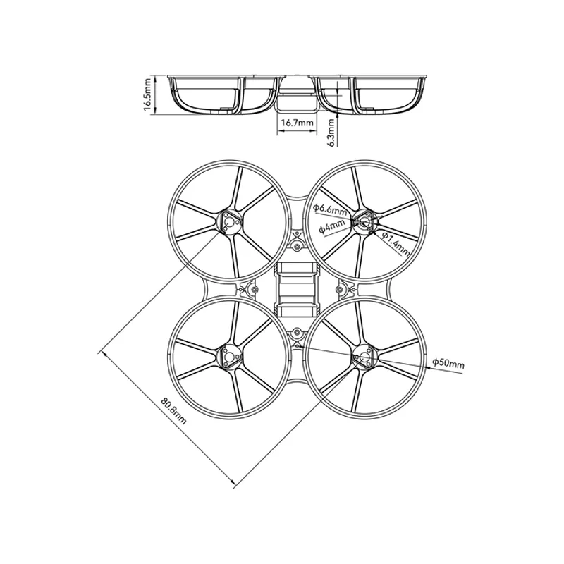 BETAFPV Meteor75 Pro Brushless Whoop Frame 1S Micro Brushless Whoop Meteor 75 FPV Racing RC Drone Quadcopter Frame