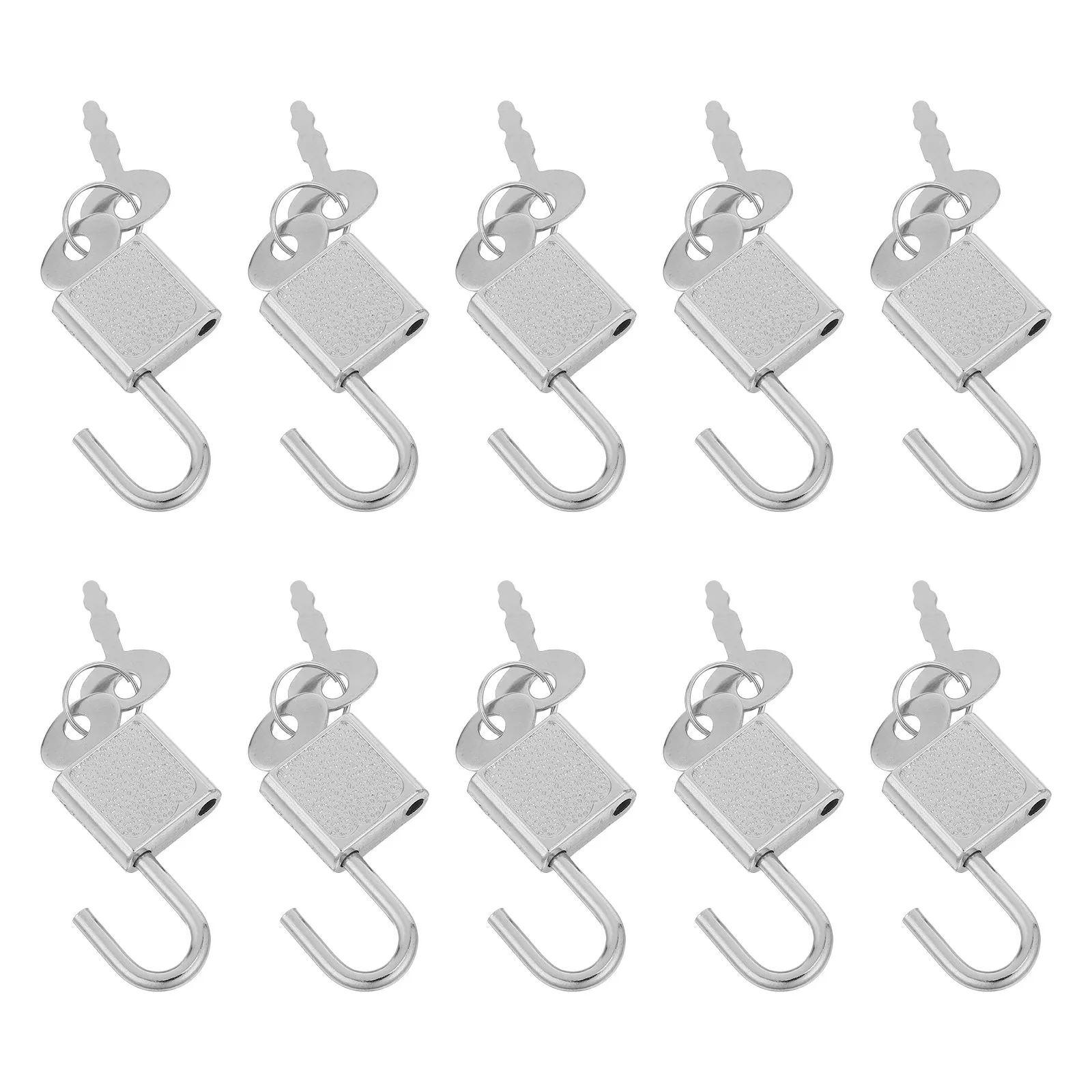 10Sets Compact Pirate Lock with Key Stylish Vintage Metal Padlock for Storage Box Wooden Chest Luggage Gym Locker Backpack