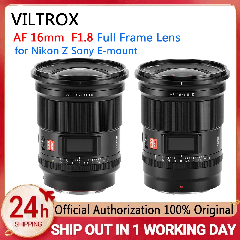 Viltrox AF 16mm F1.8 Full-Frame Autofocus Camera Lens for Nikon Z / Sony E-Mount STM focus motor Photography Lens