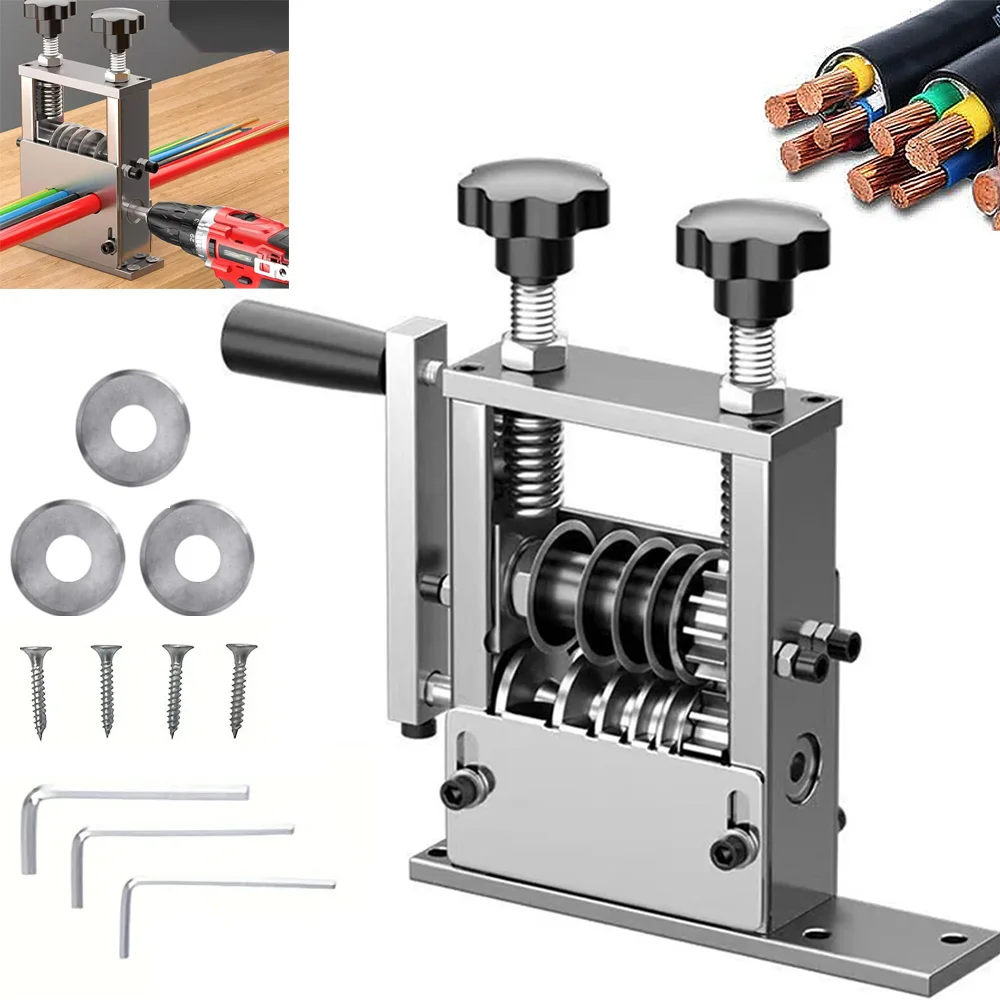 

Dual-Drive Wire StripperWire Stripping Tool for 1 to 17mm Scrap WireCopper Wire Stripper for Remaining Cables (3 Spare Blades)