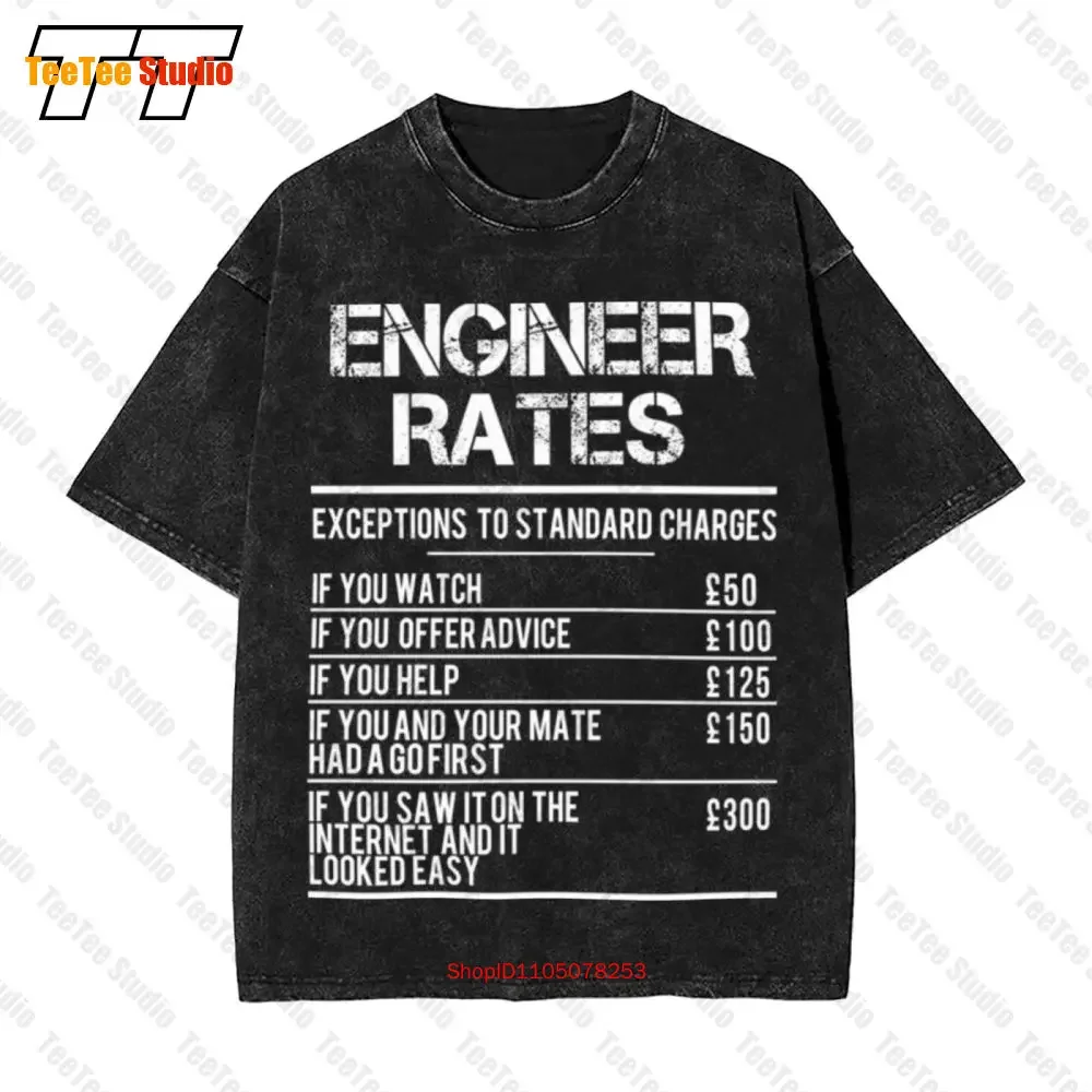 Engineer Rates Funny Humour Distressed Vintage Oversized T-Shirt 48MF