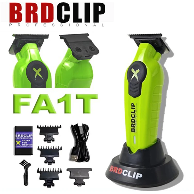 BRDCLIP FA1T NEW Green Professional Hair Trimmer Barber Carving Gradient Finish Machine Electric Clipper with Charger Stand