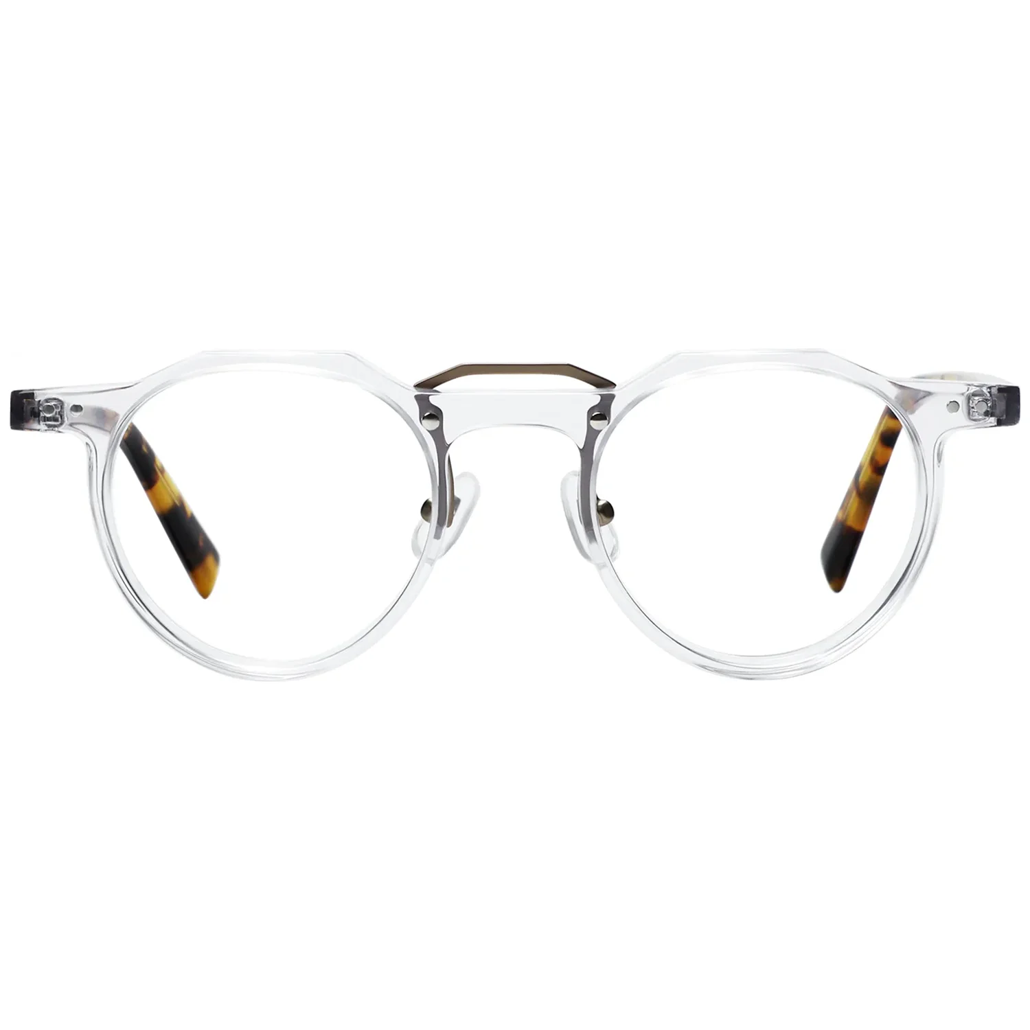 

Очки для чтения FYTOO Geometric Round Blue Light Readers, прозрачные ацетатные очки для коррекции пресбиопии, прочные, предотвращающие усталость глаз +0.0~+4.0 1080-03