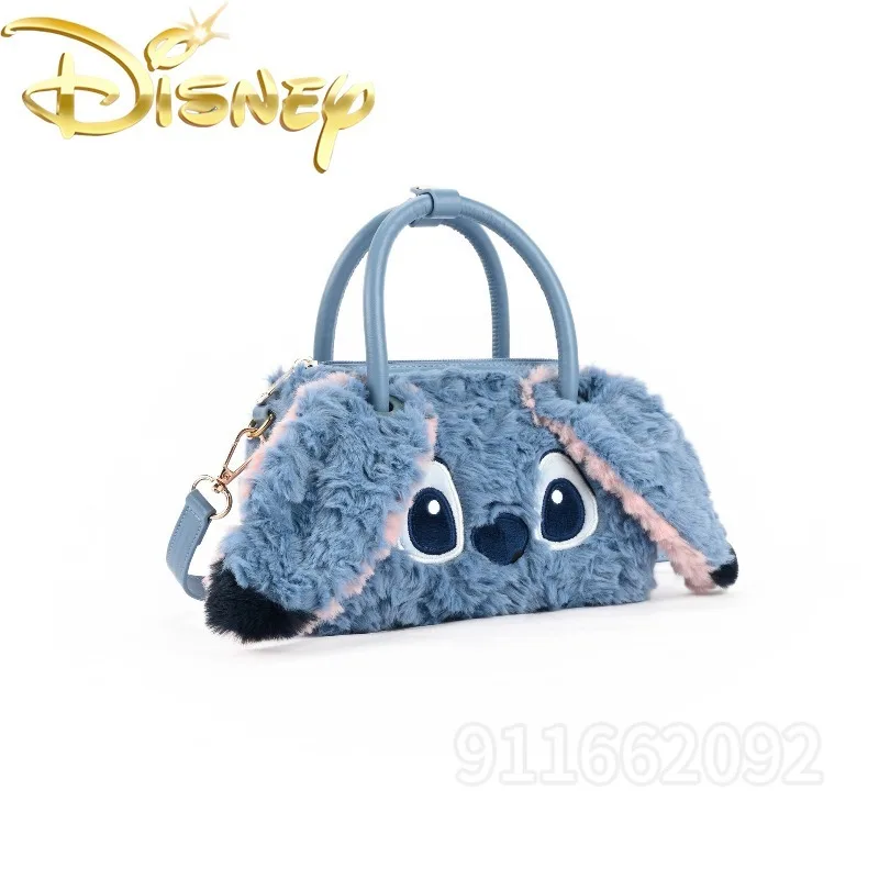Disney New Plush Mini Women's Handbag Luxury Brand Original Fashion Women's Plush Shoulder Bag Cartoon Cute Mini Women's Bag