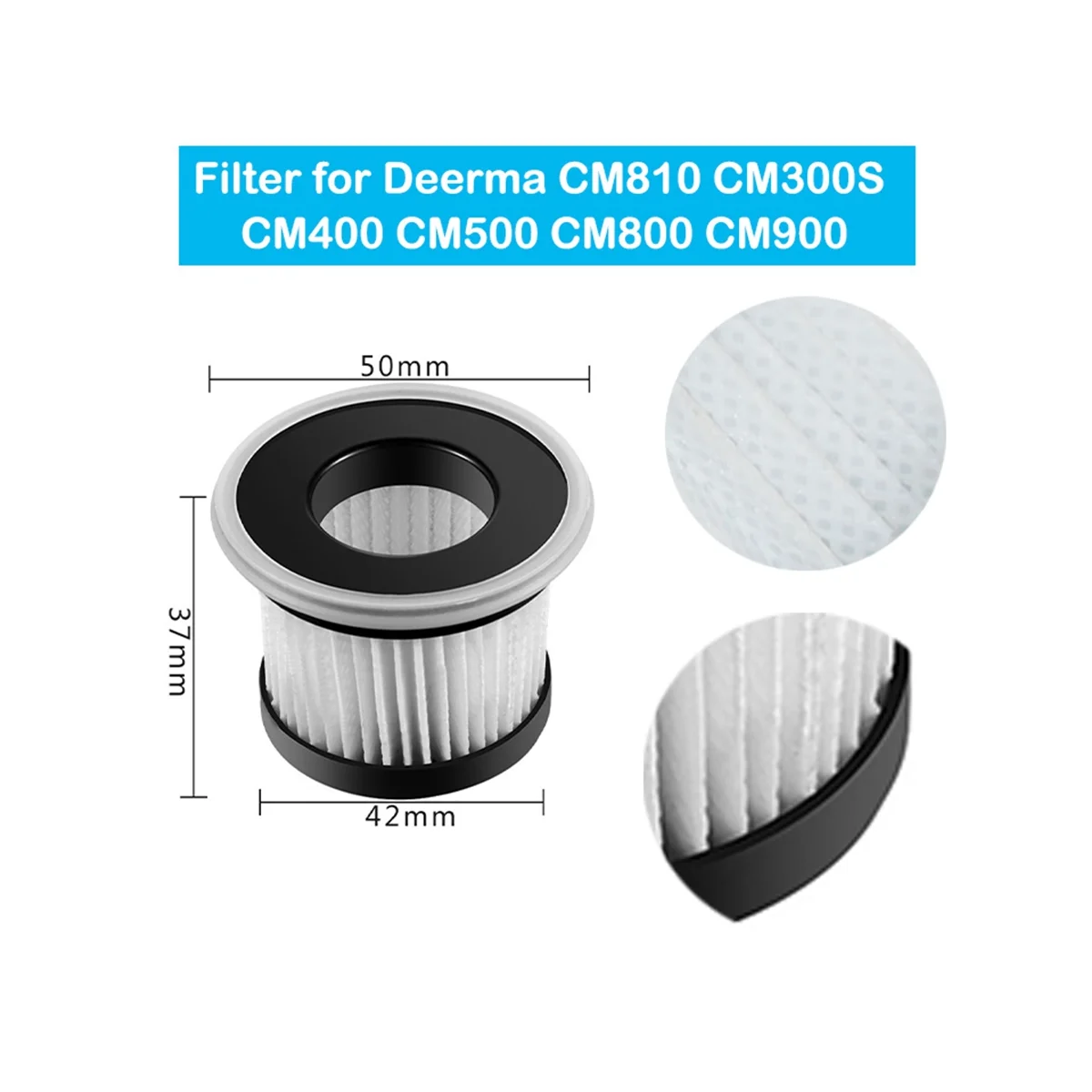 10Pcs HEPA Filter for Deerma CM810 CM300S CM400 CM500 CM800 CM900 Wireless Vacuum Cleaner Accessories Parts