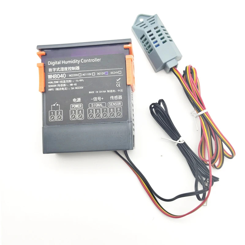 WH8040 Digital Humidity Monitor Electronic Humidity Controller Controller Switch Hygrometer 1-99%  220V