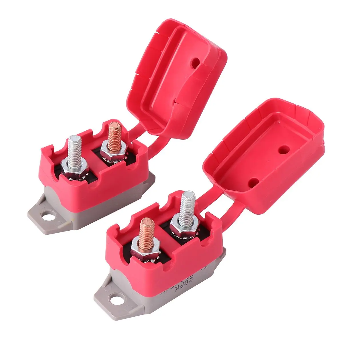 2Pcs Automatic Reset Circuit Breaker 50A 12V24V Stud Bolt Type Heavy Duty Cover Overcurrent Battery Charger Car Boat Vehicle