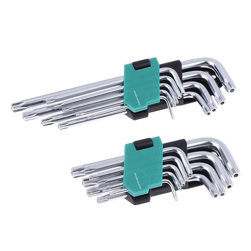 

1set Torx Star Wrench Kits Extended Allen Keys Hexagon Spanner Key Set Plum Blossom Dual End L Type Star Screwdriver