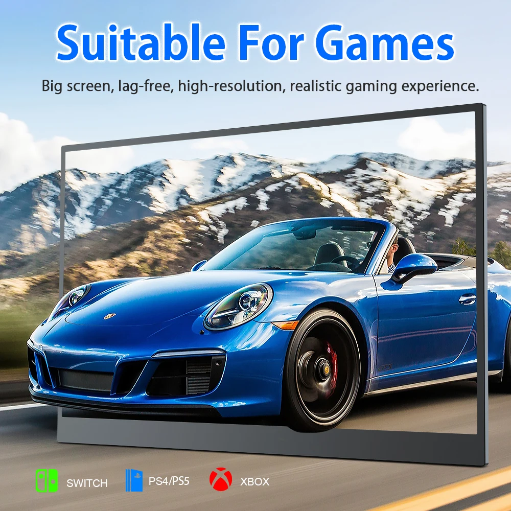 شاشة UPERFECT 17.3 بوصة محمولة 4K IPS UHD 500 Nit 3840X2160 IPS شاشة عرض الألعاب HDR FreeSync مكبر صوت Type-C HDMI