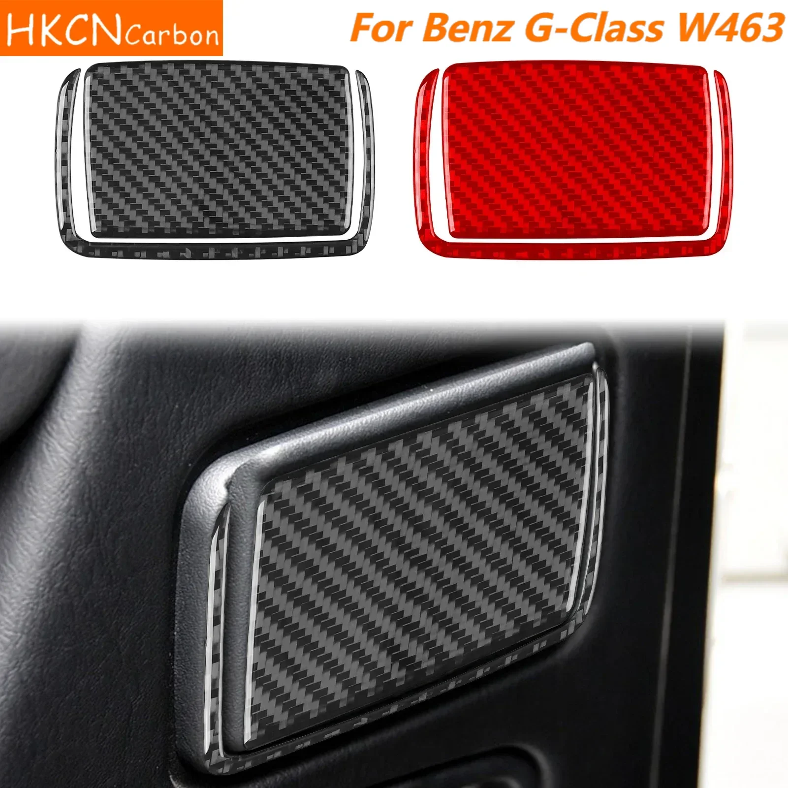 

For Mercedes Benz G-Class W463 2004—2012 Car Accessories Carbon Fiber Rear Door Ashtray Panel Set Interior Cover Trim Sticker