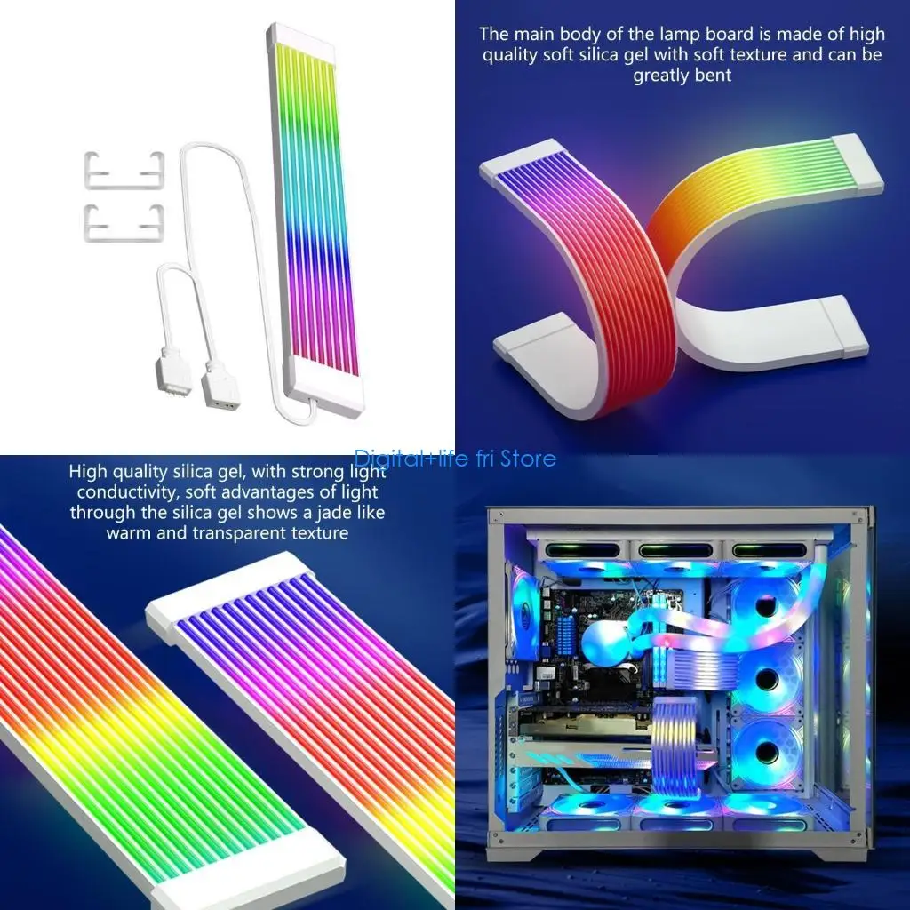 

E06D ARGB Sync 24-контактный кабель питания с бусинами высокой яркости, декоративный шнур питания компьютера