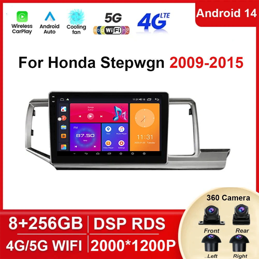 

Android 14 For Honda Stepwgn 2009 - 2015 Car Radio Multimedia Video Player Navigation Stereo GPS Carplay Android Auto BT WIFI