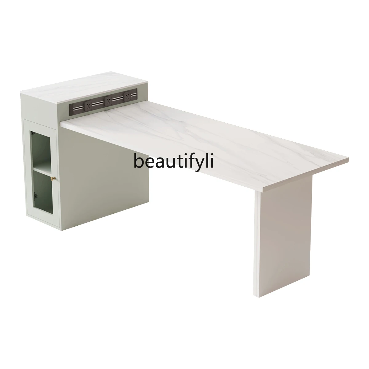 

American Kitchen Island Dining Table Integrated Retractable Stone Plate Table Bar Counter Retractable Rectangular Dining Table