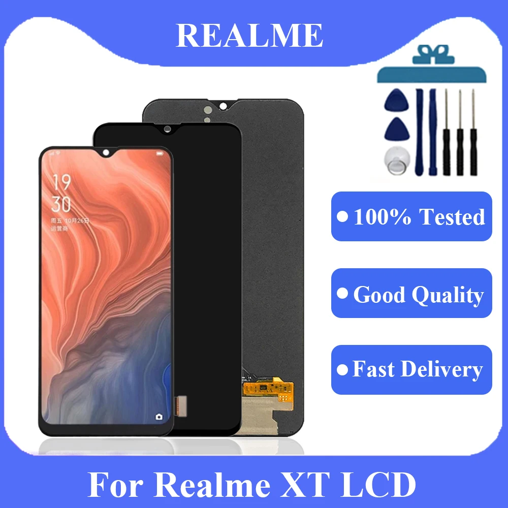 AMOLED Original For Realme XT RMX1921 LCD Display Touch Screen Digitizer For Realme XT LCD Display Replacement