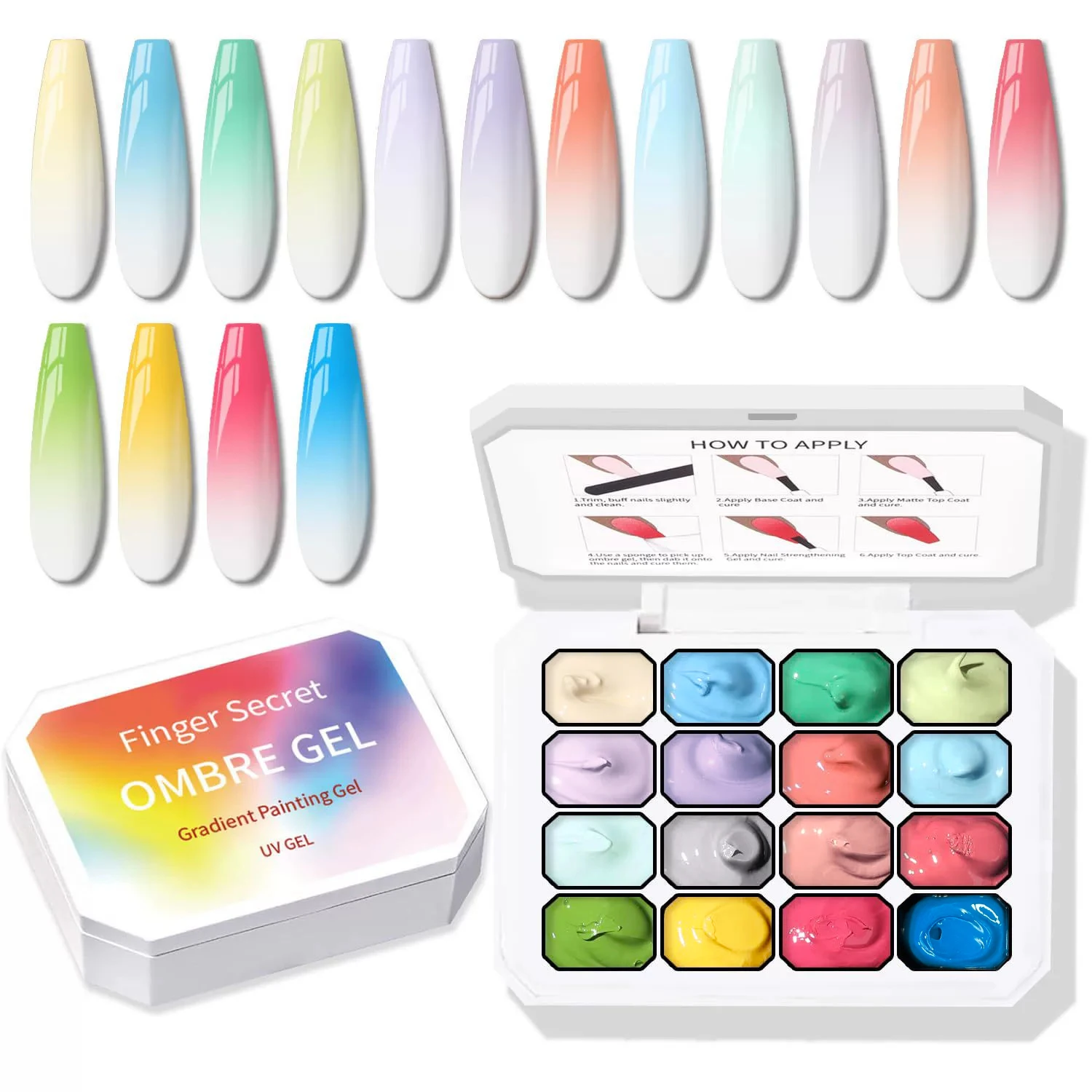 1pc Solid 9/16/24-grid Color Nail Patting Painting Gel Nail Polish Adhesive Nails Art Soak Off Creation UV Gradient Gel Varnish