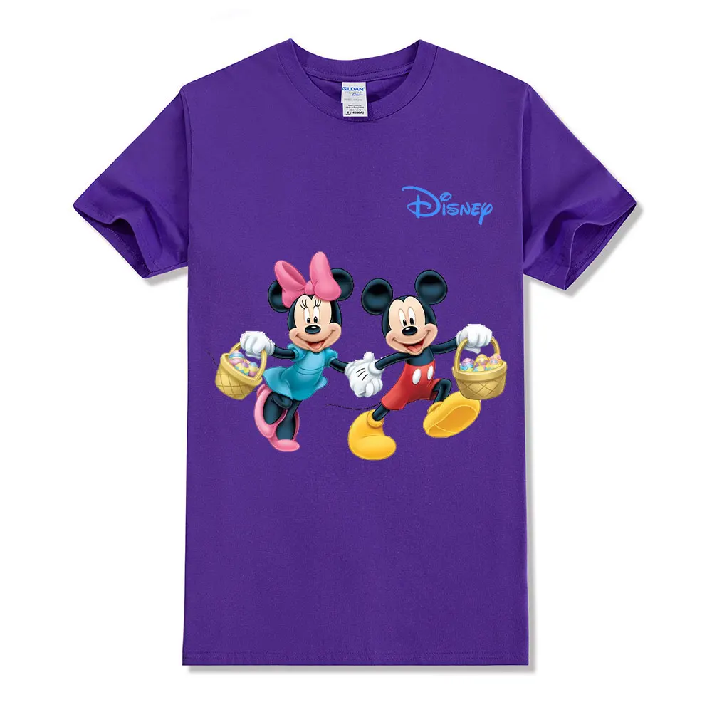 Hot selling Disney Mickey Mouse fashionable loose round neck summer casual short sleeved men's clothing women's printed original