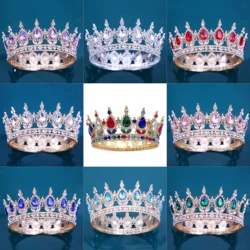 Baroque Crystal Tiaras And Crowns Rhinestone Prom Diadem Headband Crown Bridal Wedding Hair Accessories Jewelry Crown Tiara Gift