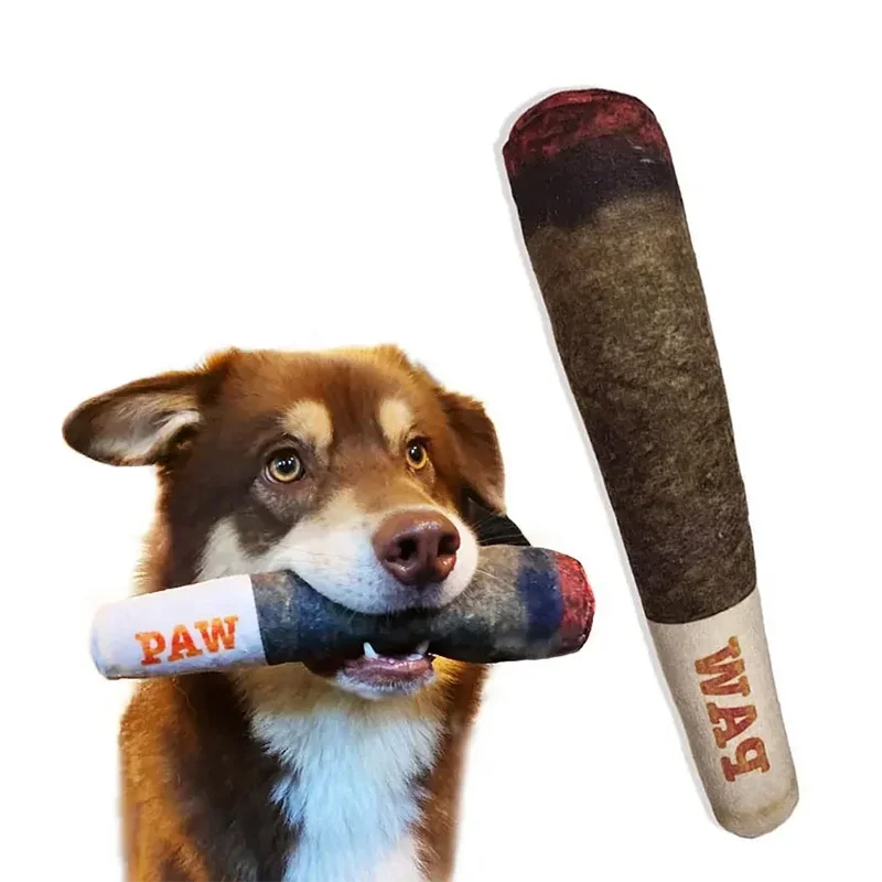 Realistic Cigar-Shaped Talking Dog Toy, Plush Chew Toy, Built-in Sound Module, Fun Interactive Pet Toy