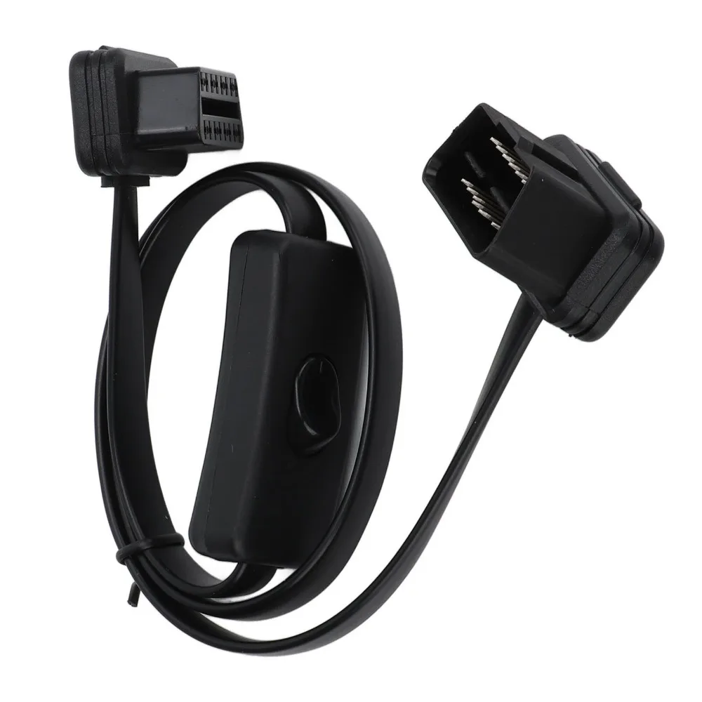 16 Pin OBD2 Extension Cable With Power Switch Ultra Slim Flat Wire Diagnostic Flat Cord Universal Diagnostic Adapter Connector