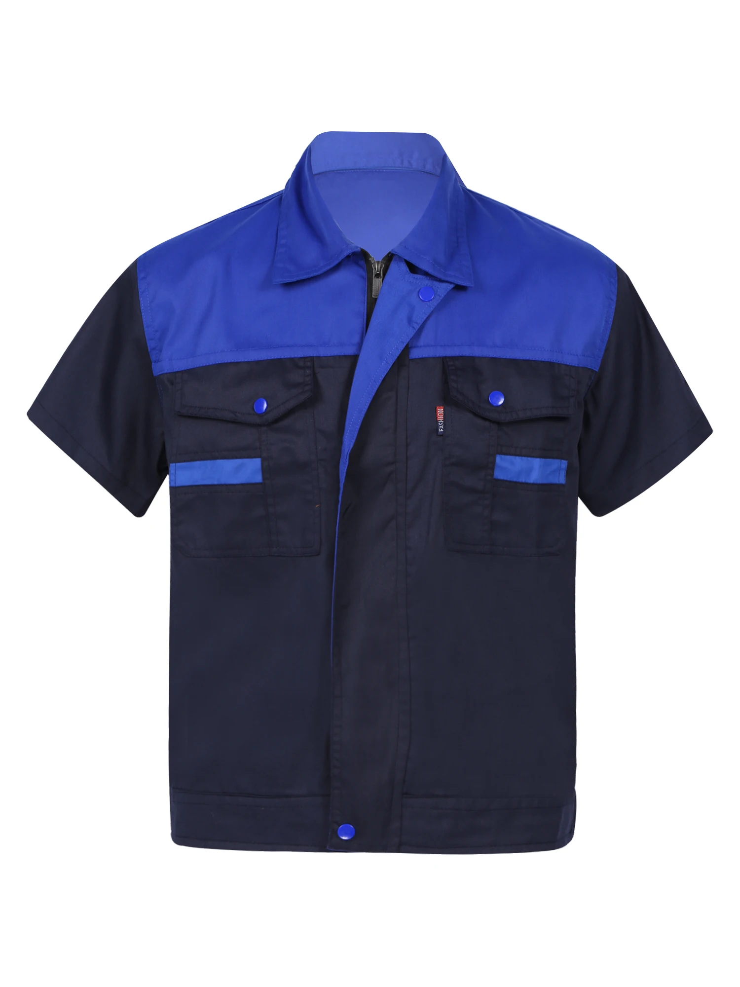 Camicia da lavoro da uomo di fabbrica uniforme manica corta colletto rovesciato abbigliamento da lavoro officina di riparazione meccanica del motore magliette a due tasche top