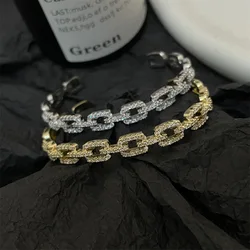 Luxury Micro Pave Zirconia Hollow Square Cuff Bracelet Bangle for Women Exquisite Birthday Jewelry Gift
