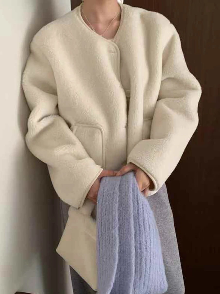 الرجعية الخريف الشتاء فو الفراء Jaet المرأة الدفء يغذي العصرية الأعلى مطابقة فضفاض الكورية Sle فضفاضة تناسب معطف السيدات