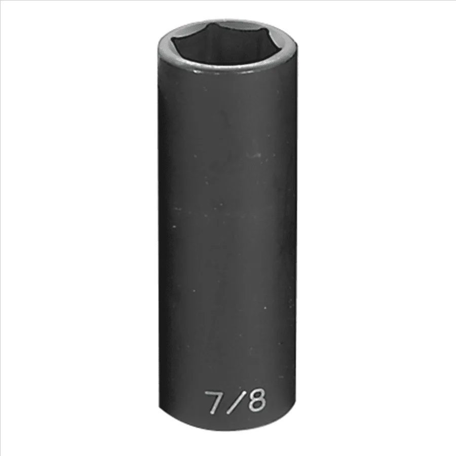 

1/2 Drive x 7/8 Deep Socket for Automotive Repair and Mechanical Maintenance, Black Oxide Finish, High-Torque Precision Fit