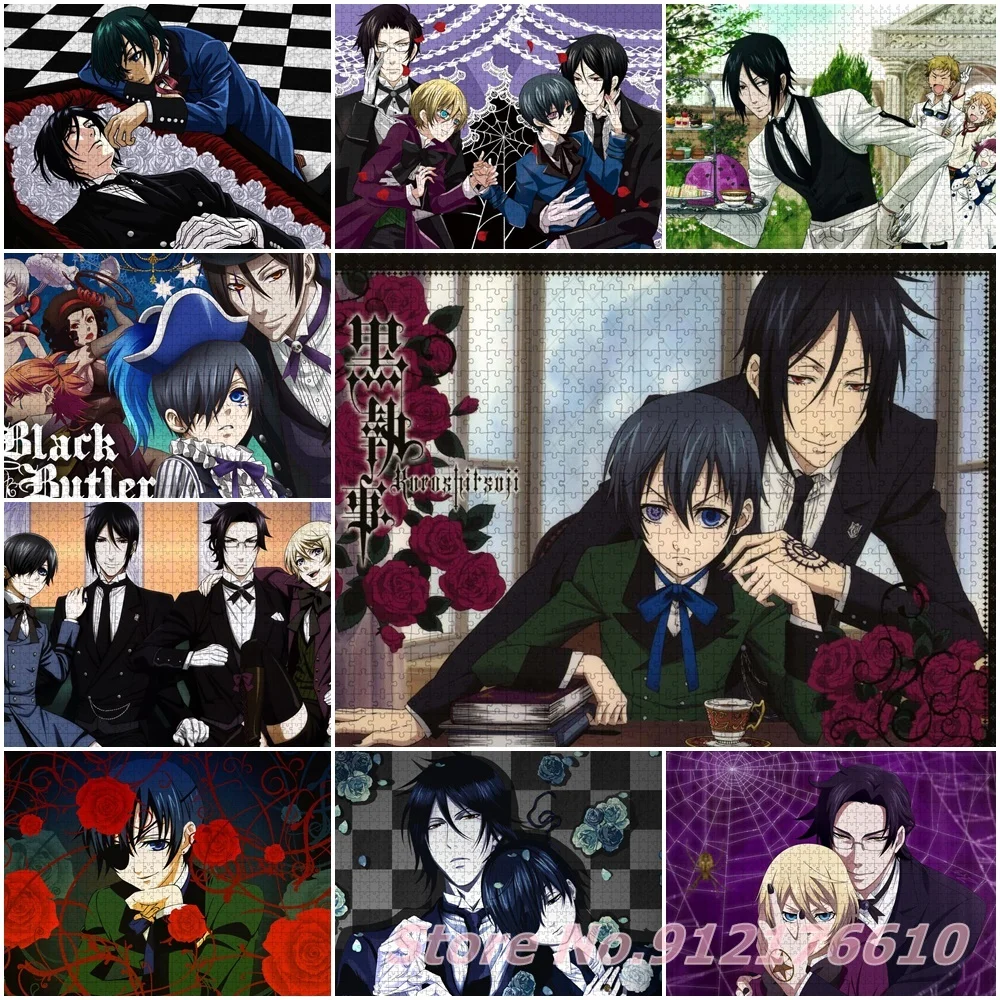 Black Butler 1000 Piece Jigsaw Puzzles Sebastianmichaelis Anime Cartoon Family Game Puzzle Paper Decompress Educational Toys