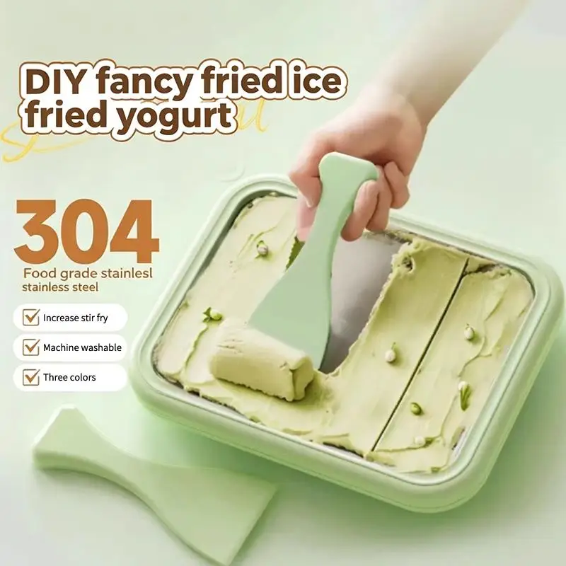 Multifunctional Stainless Steel Cold Plate Fried Ice Cream Roll Maker Yogurt Dessert Pan Kids Homemade Sweet DIY Kitchen Gear