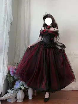 10 best sales Rotes Gothic-Kleid - №3