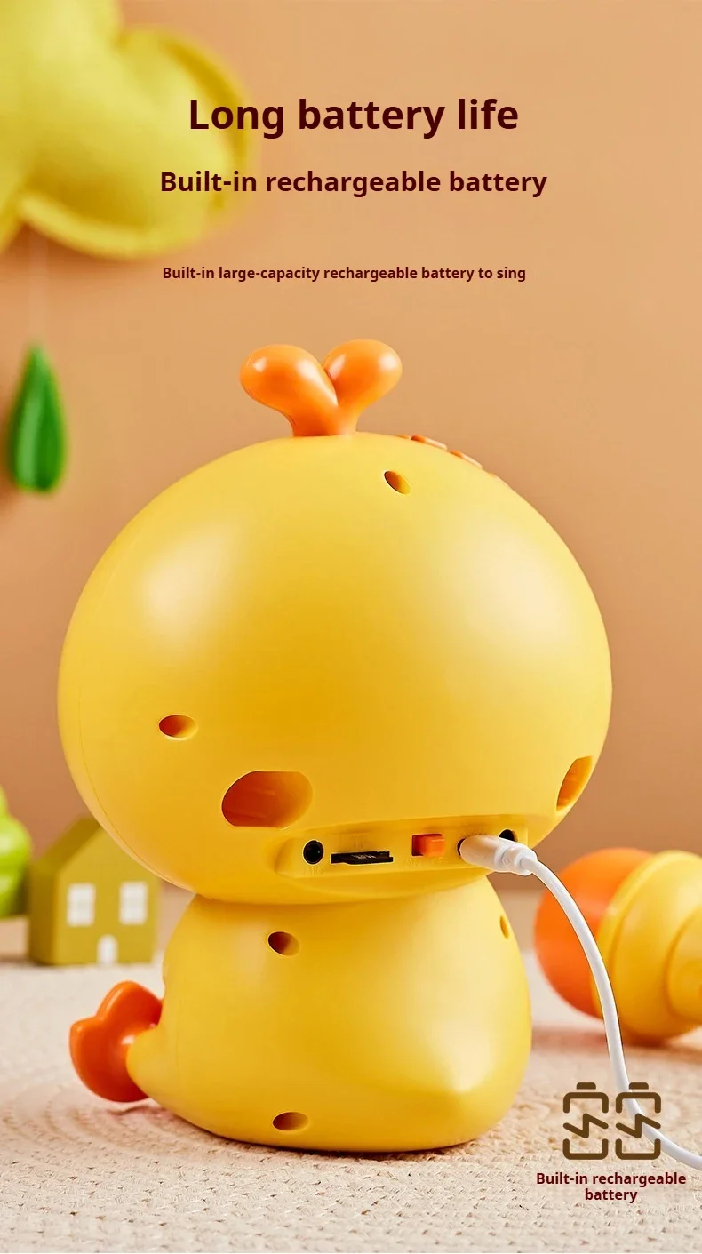 Juguete para niños, bonito pato que canta, máquina de Karaoke con sonido, Educación Temprana, micrófono recargable, juguetes para niñas y niños, regalos de cumpleaños