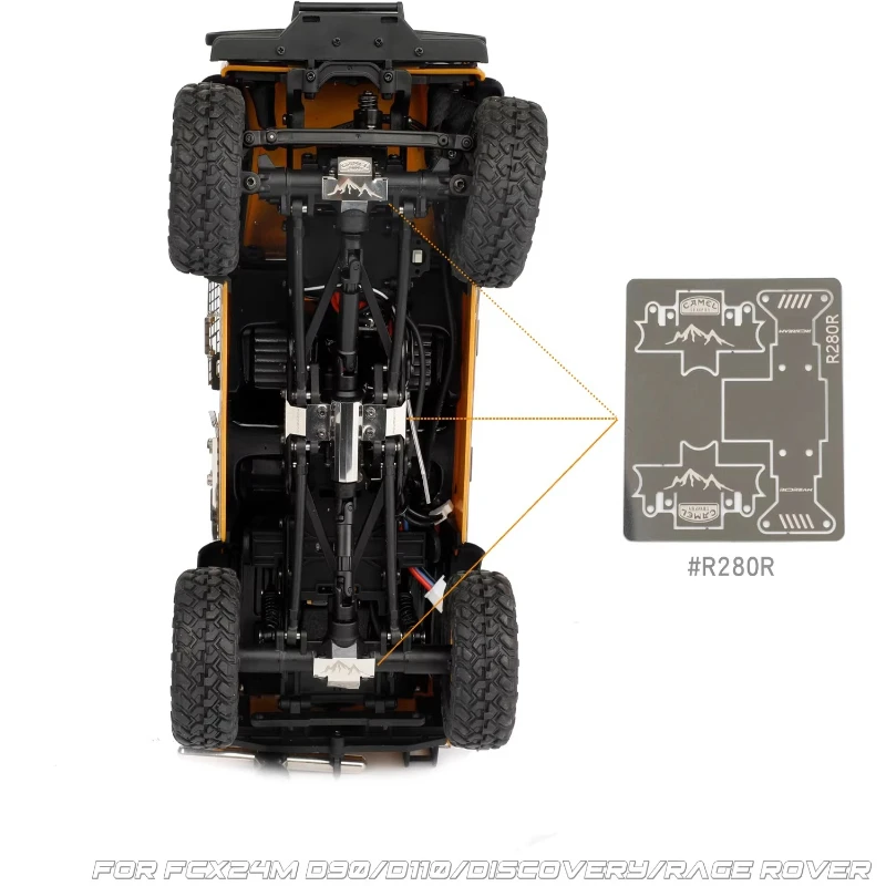 RC Car Chassis Metal Armor Axle Armor Bottom for 1/24 RC Crawler FMS FCX24m Camel Defender D110 D90 Discovery Range Rover Parts