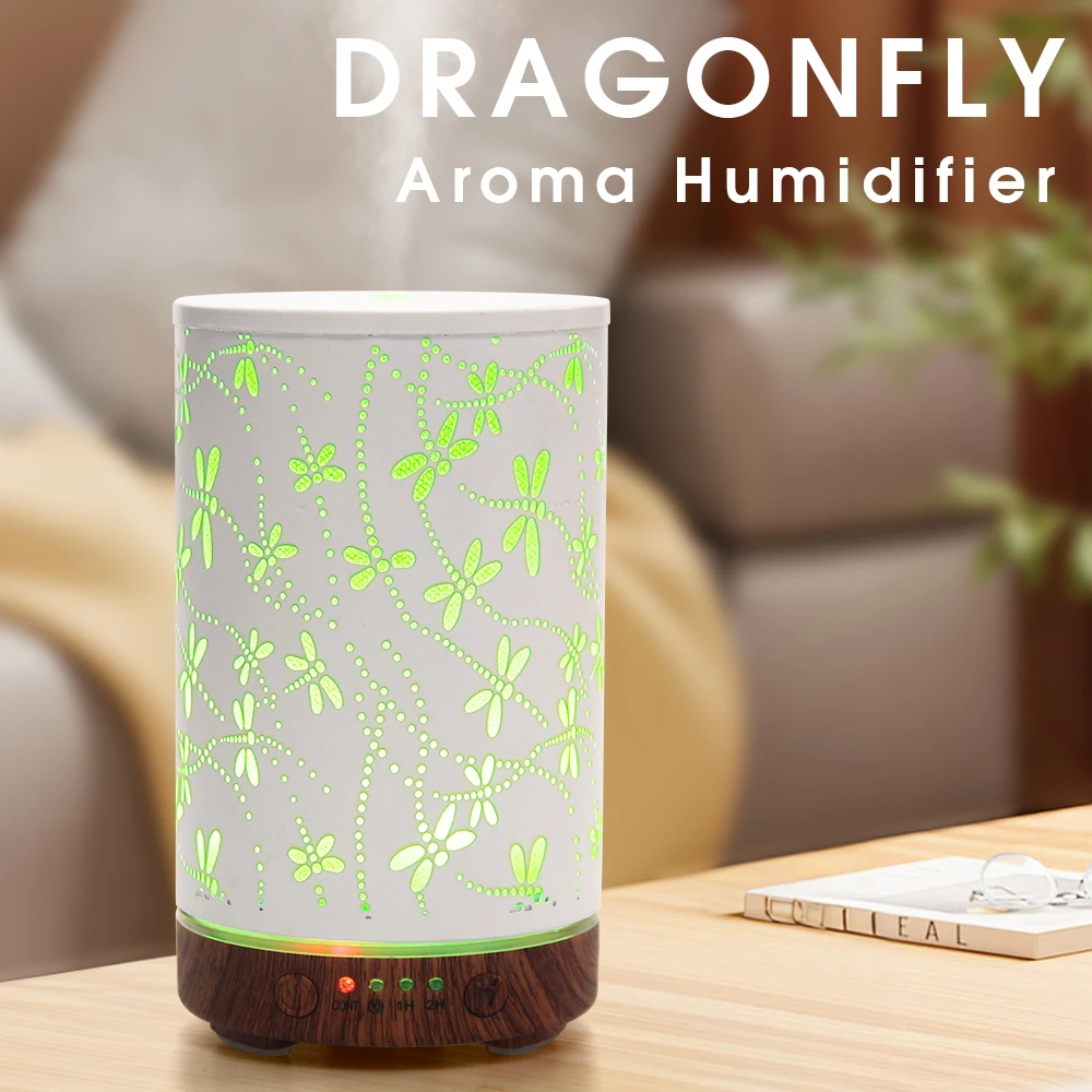 Luchtbevochtiger Essentiële olie Diffuser 100ML Ultrasone Cool Mist Maker Fogger Luchtbevochtiger LED Lamp Slaapkamer Geurverspreider