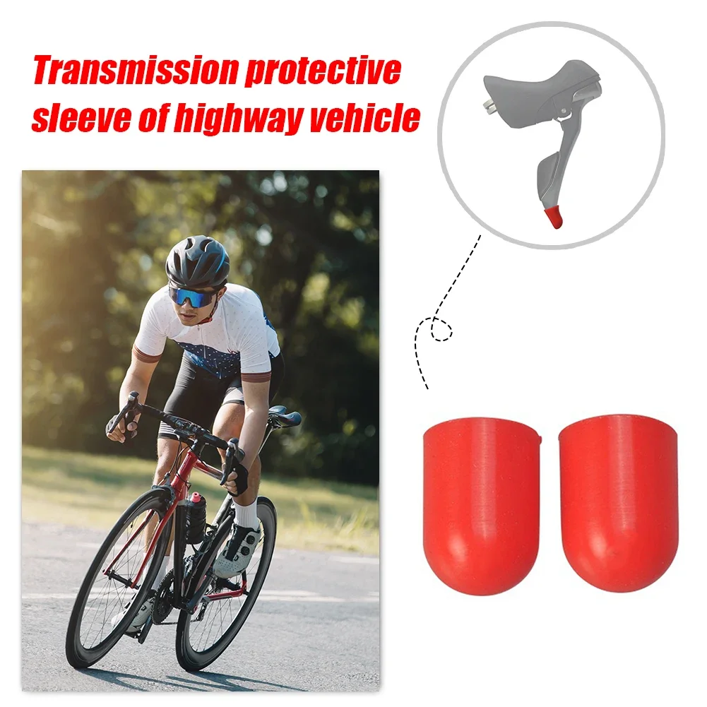 1 Pair Silicone Road Bicycle Bike Derailleur Shift Brake Lever Protector Cover Cap Anti-scratch Riding Brake Handle Sleeve