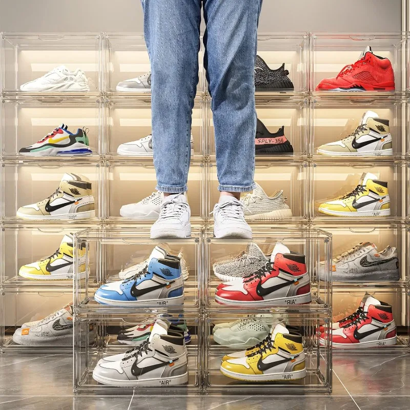 

Shoe Rack Storage Closet Organizers And Storage Clear Stackable Acrylic, Sneaker Containers Bins Holders Shoe