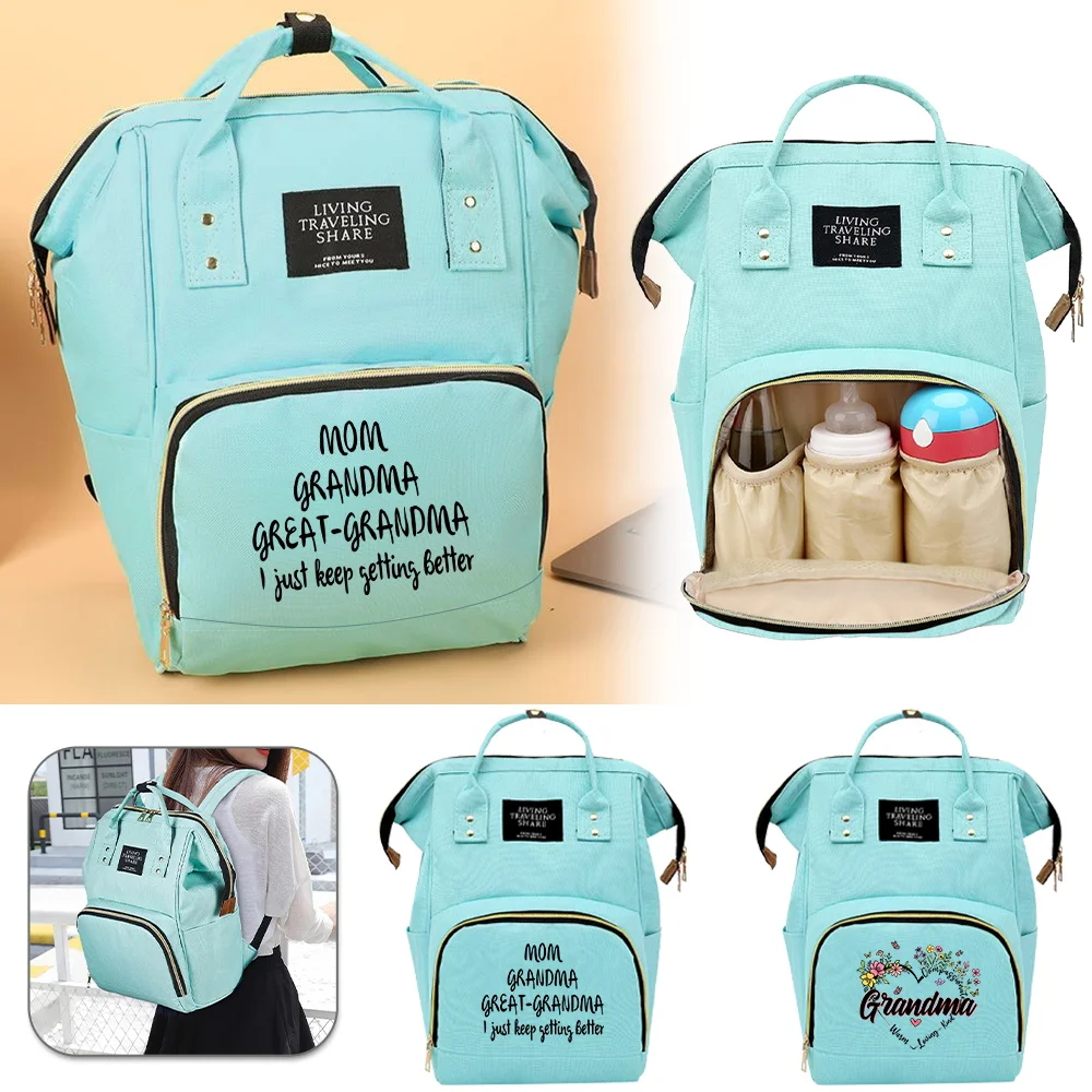 

Mommy Backpack Protable Nappy Bag with Compartments Light Weight Backpack Grandma Series Multi-Function Nursing Organizer