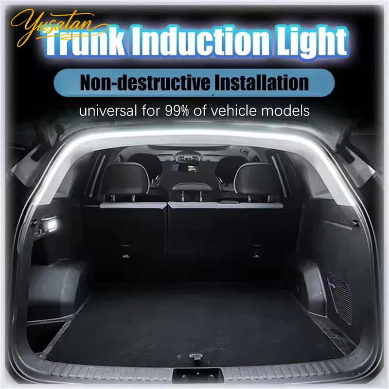 YUSATAN 4m LED Auto-Kofferraumbeleuchtung, flexible LED-Lichtleiste mit automatischer Sensorik, hochhelle Heckklappenbeleuchtung